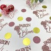 100 Pcs Golden Pink Baby Shower Confetti Scatter Decorations, Flower