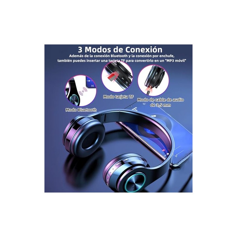 Audífonos Inalámbricos Diadema, Auriculares Bluetooth Diadema Alta Fidelidad Estéreo Microfono,Volumen
