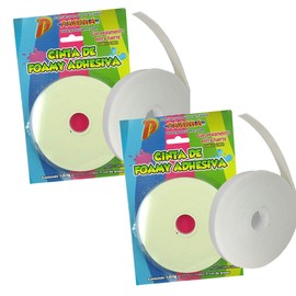 PASCUA CINTA DE FOAMY DOBLE CARA 5 METROS. ADHESIVO SUPER FUERTE. 2 ROLLOS