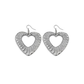 Vestopazzo 100% Recycled Aluminium Sacred Heart Earrings Handmade Nickel Tested Unisex M Aluminium No Gemstone, Aluminium, No Gemstone
