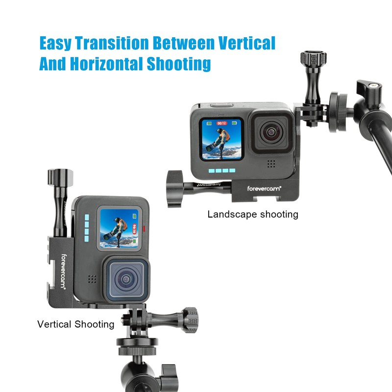 Forevercam Aluminum 90° Vertical Elbow Mount Adapter Compatible for Gopro
