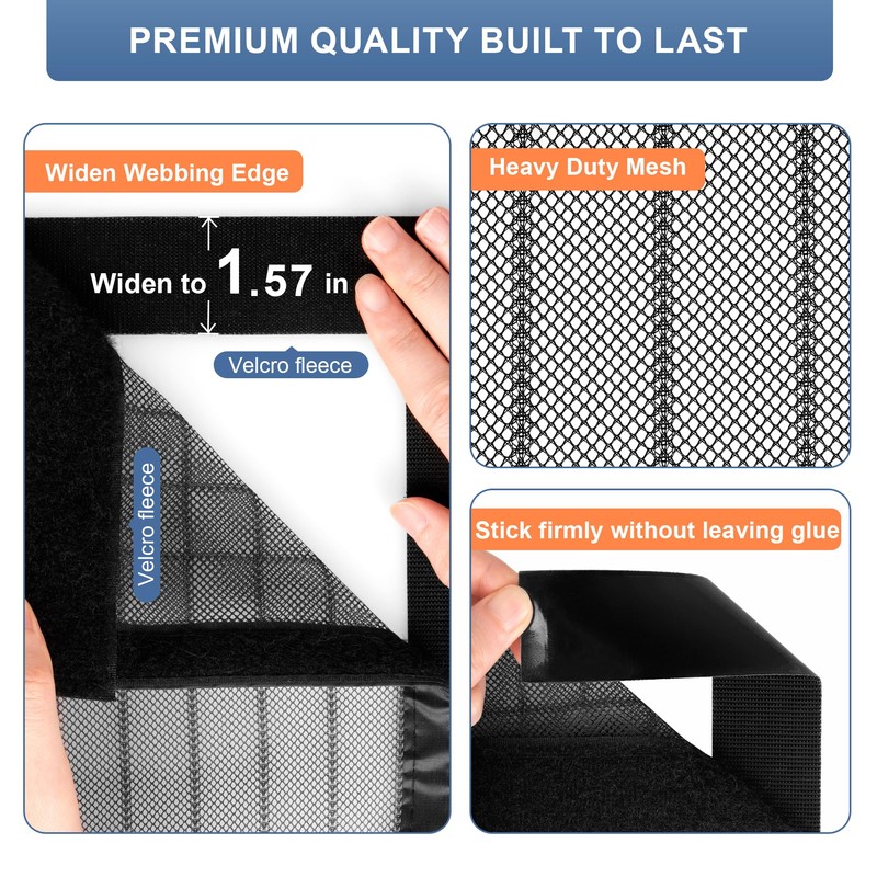 METAONLY Magnetic Screen Door Mesh, Works for Patio, Sliding Door,
