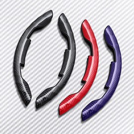 ihreesy 1 Paar Universal Auto Lenkradbezug,Kohlefaser Muster Lenkradabdeckung Booster Anti Rutsch Lenkradhülle Lenkradschoner Segmentierter Lenkradschutz Lenkrad Booster Cover,Lila