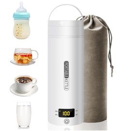 Electric Travel Kettle, Portable Electric Kettle, Mini Hot Water Boiler, Small Travel Tea Kettle Fast Boiling Water, One Cup Hot Water Maker, 350ml-White