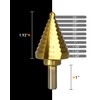 COMOWARE Step Drill Bit for Metal, Titanium Coated, Double Cutting