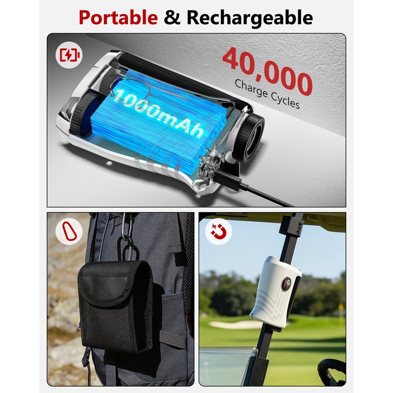 Leexox Golf Rangefinder with Slope Switch, 1200 Yards Rechargeable Range