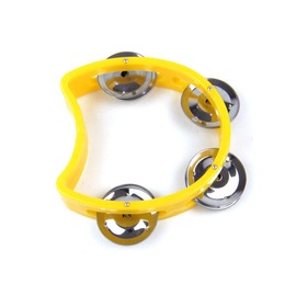 Special Ergonomic Shape Tambourine Yellow, Plastic 4"