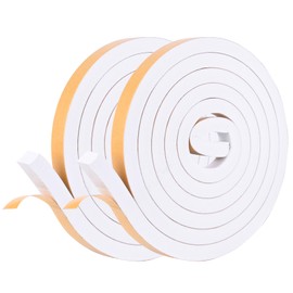 Self Adhesive Foam Tape Weatherstrip 1/2in x 1/2in x 16.5Ft High Density Foam Insulation Strips Foam Seal Weather Stripping with Strong Adhesive for Door and Window Sound Isolation Soundproofing