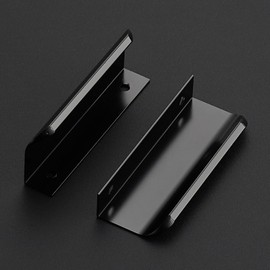 Ravinte 30 Pack Finger Pulls for Cabinets 76mm/3in Hole Center Tab Cabinet Handle Matte Black Finger Edge Pulls Concealed Handles for Kitchen Drawer Finger Hardware 102mm/4.02in Length