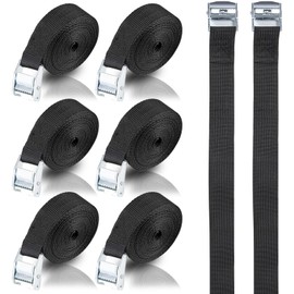 8 Pcs Tie Down Straps,Adjustable Lashing Straps,1m x 20mm Heavy Duty Tensioning Belts,250kg Load Capacity,Quick Release Straps with Clip Locks for Bicycles, Motorbikes, Trolleys, Luggage (Black)