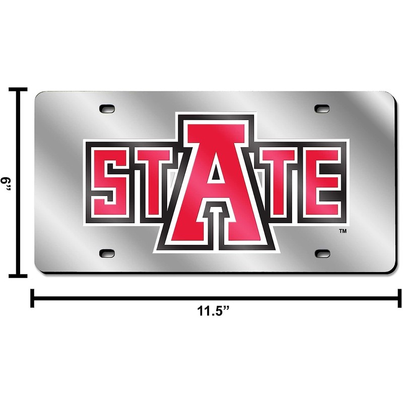 Rico Arkansas State Red Wolves Acrylic License Plate Laser Tag