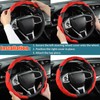 GIANT PANDA Leather Steering Wheel Cover, Car Accessories Interior, 3-Piece