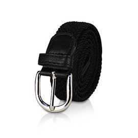 glomy * Braided Elastic Belt for Boys and Girls Women Men 2.50cm Width, black