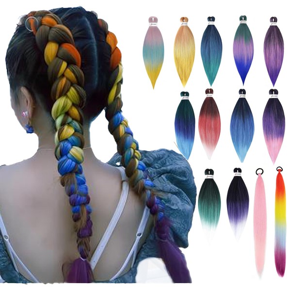 ウィッグ エクステンション 30色 ヘアティンセル ブレイズ 編み込み カラーエクステ カラフル 輝く グラデーション
