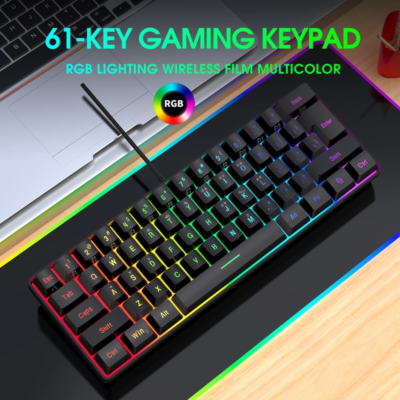 DGG 60% Gaming Keyboard and Mouse Combo, Small Keyboard and