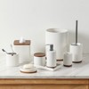 Motifeur Bathroom Accessories Set, 5-Piece Ceramic and Wood Bath Accessory