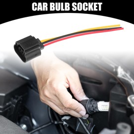 Partuto 2pcs Universal H13 Car Bulb Socket - Auto Halogen Female Wire Harness Connector Pigtail Plug - Metal Plastic Black