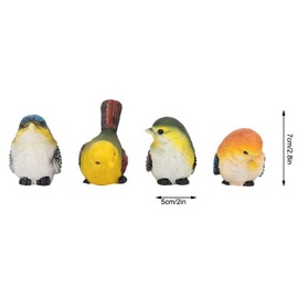 Cute bird ornaments, 4 Pcs Resin Birds Animal Figurine Decoration, Lawn Garden Courtyard Bird Ornaments for Home Desktop Ornaments