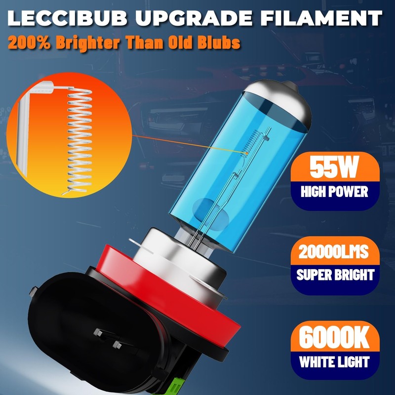 LECCIBUB Fog Light Bulbs Compatible with Ford MAVERICK 2023, H11