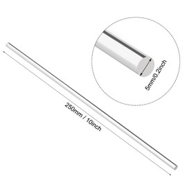 sourcing map Acrylic Round Rod,Clear,0.2 inch Diameter 10inch(247mm) Length,Solid Plastic PMMA Bar Stick 2pcs
