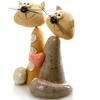 EnigmaSupplies Whimsical Ceramic Tabby Cat Duo Embracing a Heart