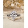 Effinny 3.5ct Crushed Ice Elongated Pear Shaped Engagement Ring,Split Shank