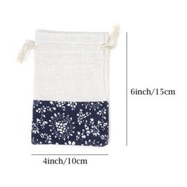 Honbay 20PCS 4x6 inch Floral White Linen Cotton Burlap Gift Bags with Drawstring for Wedding Favors, Arts & Crafts Projects