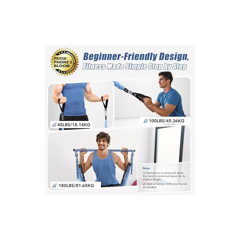 ALongSong - Kit de barra de pilates mejorado con bandas