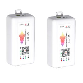 2 Pack SP107E LED Controller –Music Sync for WS2812B/Ws2811/SK6812 IC Strips & LED Pixel Matrix Panel, Smart App Control, 16 Million Colors, Commercial/Home Lighting