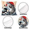 2Pcs Cat Pillow Covers 18x18 Inch, Ocean Waves Pillows Covers