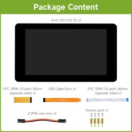 Waveshare 7 Inch Screen Capacitive Touch IPS Display Compatible with Raspberry Pi 5 Pi 4B Pi 3B+/3A+/CM3+/CM3, 1024 x 600 Screen, DSI Interface, Supports Up to 5-Point Touch LCD