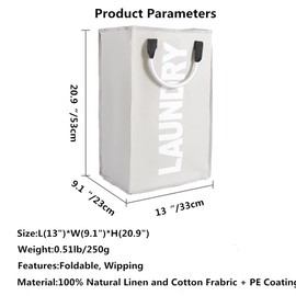 Abuzhen Cesta de lavandería, asas duraderas para un fácil transporte, cestas de tela plegables, cestas para dormitorios universitarios, bolsas plegables de tela (gris claro)