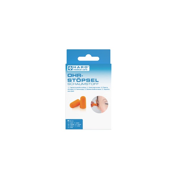 Haro Medical Care Noise Stop Earplugs, Pack of 6, Adapt