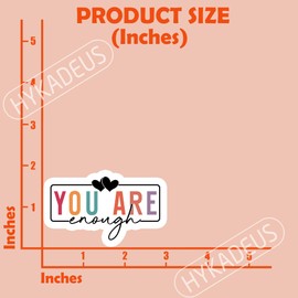 (3Pcs) You are Enough Retro Sticker, Mental Health, Inspired Sticker, Inspirational Motivational Gifts, Waterproof Vinyl Decal for Water Bottles, Laptops, Phones, Tumblers, Size 3 x 1.9 Inch