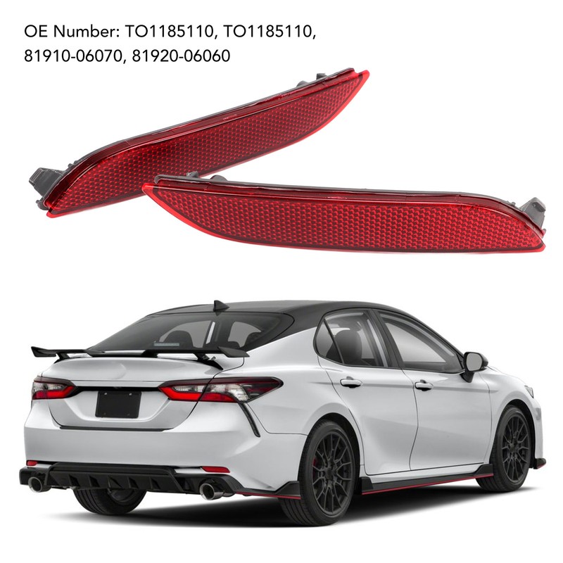 2 Pcs Rear Bumper Reflector Left Right TO1185110 Red Tail