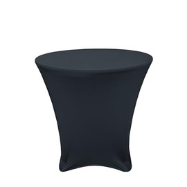 Your Chair Covers - 30 x 30 inch Lowboy Cocktail Round Stretch Spandex Table Cover Black