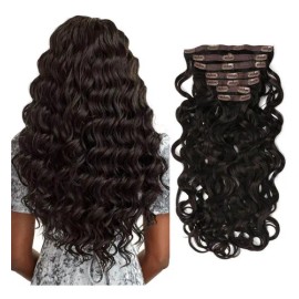 Pinzas De Pelo De Fibra Orgánica Onda Del Cuerpo 55cm 140g