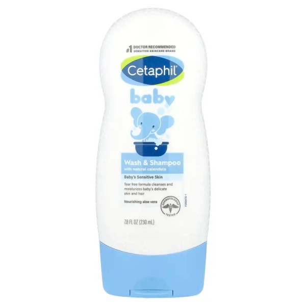 Cetaphil Baby, Wash & Shampoo with Natural Calendula, 7.8 fl