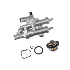 RATCHROLL Upgraded Aluminum Thermostat Housing Assembly for Chrysler 200 Sebring for Dodge Avenger Caliber for Jeep No.68003582AB Engine Coolant Thermostat Housing Replacement Car Parts