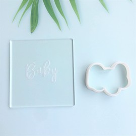 CHENRUI Baby Shower Cookie Fondant Stamp Oh Baby Fondant Embosser Cookie Stamp Cookie Cutter (Baby)