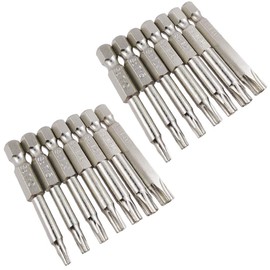 Wolfride 2 Set of 7Pcs 5 Point Torx Security Bits Magnetic 5 point Star Tamper Proof Bit Set 1/4" Hex Shank 5 Sided Torx Screwdriver Bits Set 2-Inch Length |T10 T15 T20 T25 T27 T30 T40