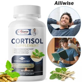 Alliwise Cortisol Supplement Ashwagandha L-theanine Relieve Stress w/Magnesium, Rhodiola