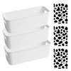 3 Pcs Plastic Storage Baskets with Handles, Kitchen Cupboard Organiser
