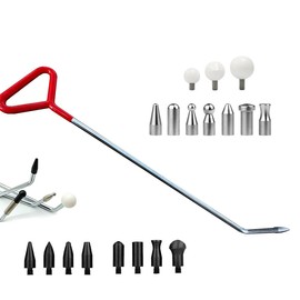 LadyRosian Paintless Dent Repair Kits Dent Repair Rods Stainless Steel Tools with Accessory for Car Auto Body Dents Hail Damage Removal Set (19PCS)