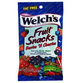 Welch's Fruit Snacks, Berries 'N Cherries, 2.25-Ounce Pouches (Pack of 48)