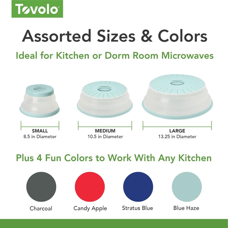 Tovolo Microwave Splatter Cover for Food Medium Blue Haze Dishwasher