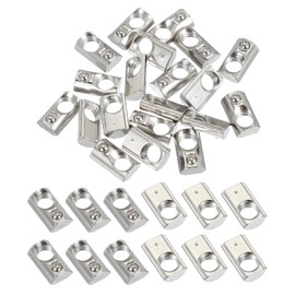 PATIKIL 2020 Series M6 t Slot Nuts, 20pcs Roll-in Spring Ball Loaded Elastic Nuts with 6mm Slot for Aluminum Extrusion Profile Rail 3D Printer, Silver