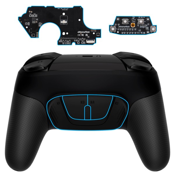eXtremeRate Back Buttons Attachment for Nintendo Switch Pro Controller, Black Back Paddles Programable RISE4 Remap Kit for Switch Pro Controller - Controller NOT Included