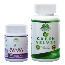 Moringa Green Velvet 90 Caps + Valeriana Relaxvel 30 Caps Sin Sabor