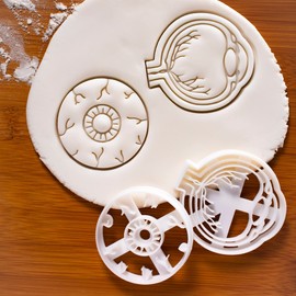 Set of 2 eyeballs cookie cutters (shapes: side and front view), 2 pieces. Bakerlogy